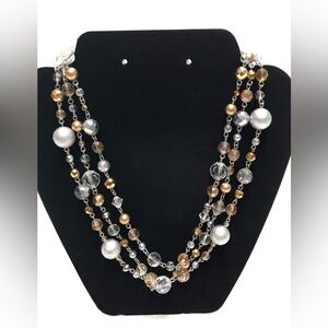 Lia Sophia Tinsel Town 3-Strand Glass & Resin
Beaded Layered Necklace